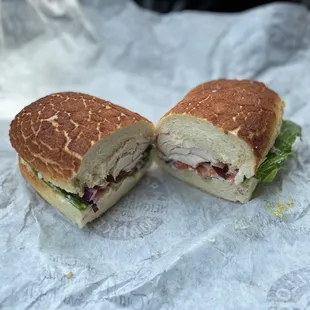 Turkey sandwich on Dutch crunch