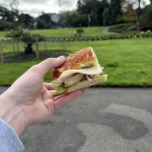 Fresh turkey sandwich on dutch crunch