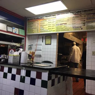 Interior and menu board