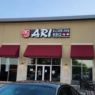 the front of the restaurant