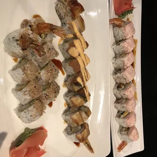 Beauty abs the Beast Roll, Shrimp Tempura Roll, Sweetheart Roll