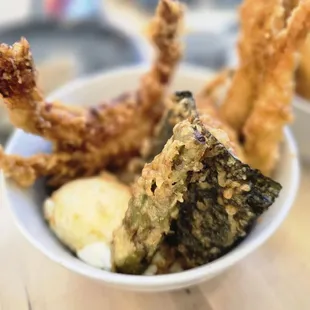 Crawfish Tendon.  $22.99 (includes miso soup, salad, japchae noodles and small dessert)