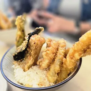 Ari Tendon. $14.99 (includes miso soup, salad, japchae noodles and small dessert)