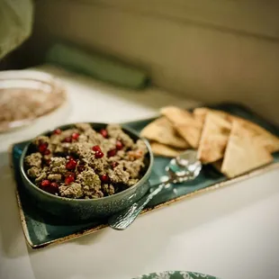 a bowl of food on a table