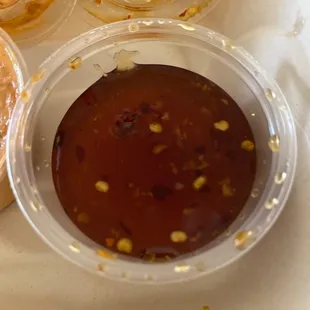 Got 99% honey+pinch of red pepper instead of garlic soy sauce