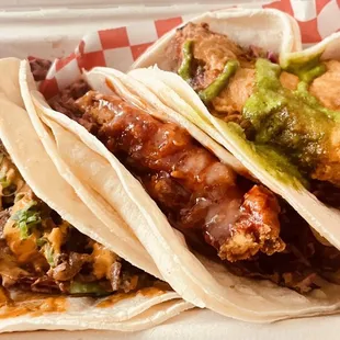 Homies- 3 taco Korean- Mexican taco sampler