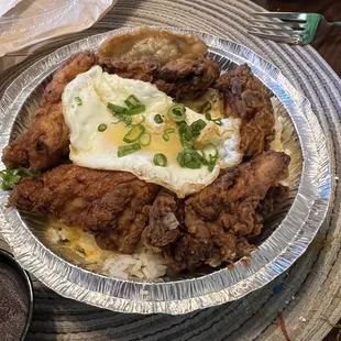 KFC bowl- stands for Korean Fries Chicken