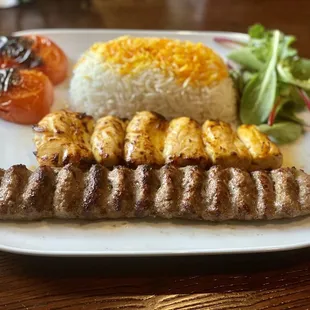 Combo of Ground Beef and Chicken Tender Kabob