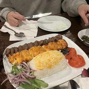 Combo of Ground Beef and Chicken Tender Kabob