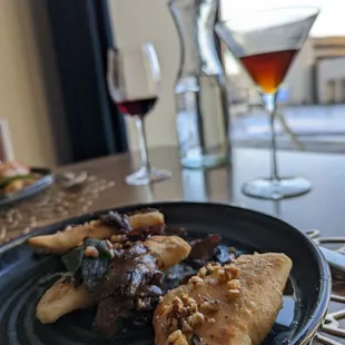 Sweet potato pierogi and Cassatt