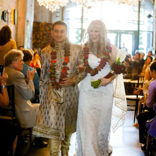 Ceremony in the lobby of Aria - Photo by Bernadette Pollard