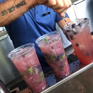 Fresh Berry mojitos!!  So, so good!!!