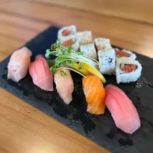 Sushi Lunch Combination with Spicy Tuna.