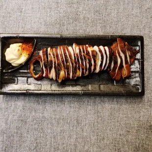 a platter of food on a table