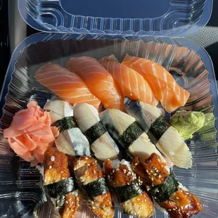 Saba Nigiri, Unagi, Sake Sashimi