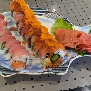 sashimi, sushi, sushi and sashimi, food