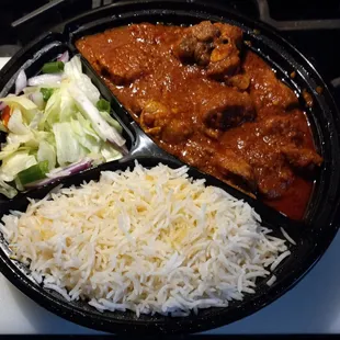 Chicken Qorma (Curry) served with salad and rice or bread $11.99