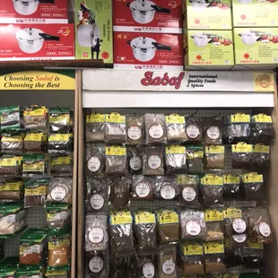 a display of assorted foods