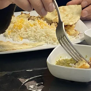 Chicken kebab and chutney