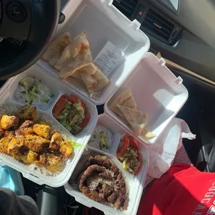 The guy said it&apos;s 2 orders each. I paid 40 bucks for this. No rice, salad, or salad for 2 each orders.