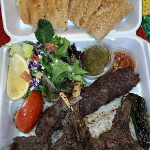 a tray of food