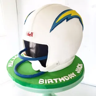 Chargers birthday helmet cake!