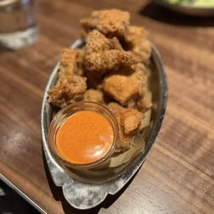 Fried Chicken $15 With Curry Powder, Gochugaru Aioli