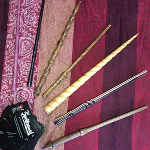 Natural unstained wands. Hand carved