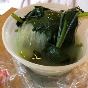 Spinach with Vermicelli Soup