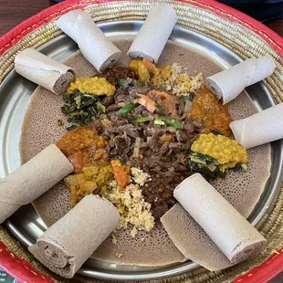 Beef Tibbis with the Veggie Combo