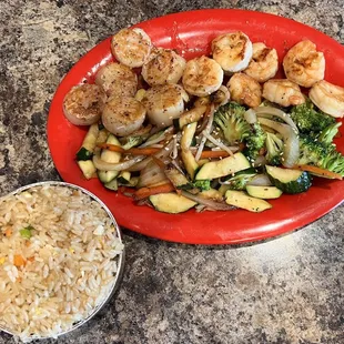 Shrimp / Scallops Plate Dinner with Fried Rice