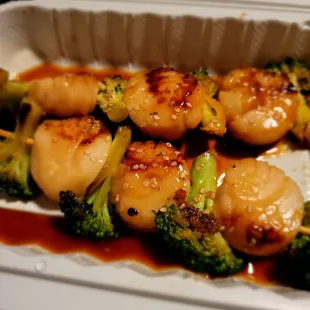 Scallop skewers