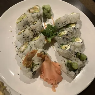 Shrimp roll and asparagus roll