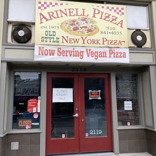 the front of the restaurant