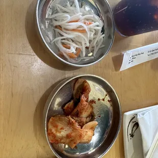 Banchan, very tasty but wish there were more variety. Not pictured are the marinated potatoes