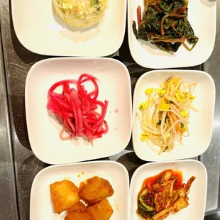 a variety of asian food