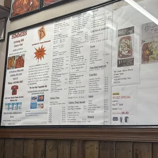 Full menu with specials!!