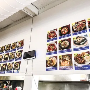 Menu on the wall