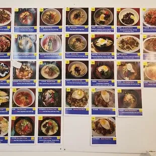 The menu