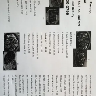 menu