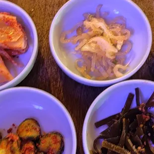 four bowls of food