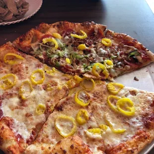 a sliced pizza on a plate