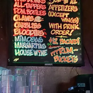 New happy hour sign lit up