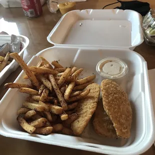 Was chicken and fries
