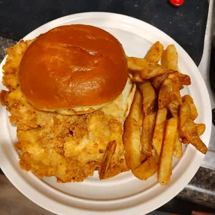 Hoosier tenderloin with french fries