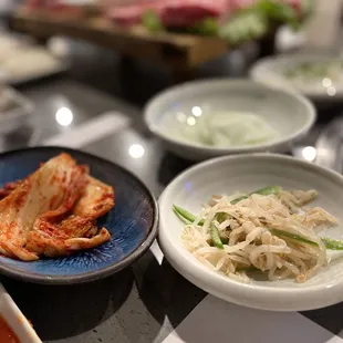 a variety of dishes on a table
