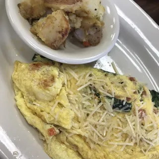 Shrimp Florentine Omelette Breakfast