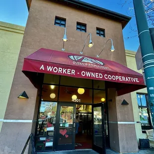 the entrance to a worker owned cooperative