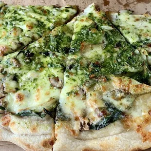 Half pizza: $12.00