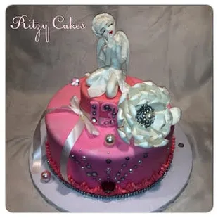 Pink angel birthday cake